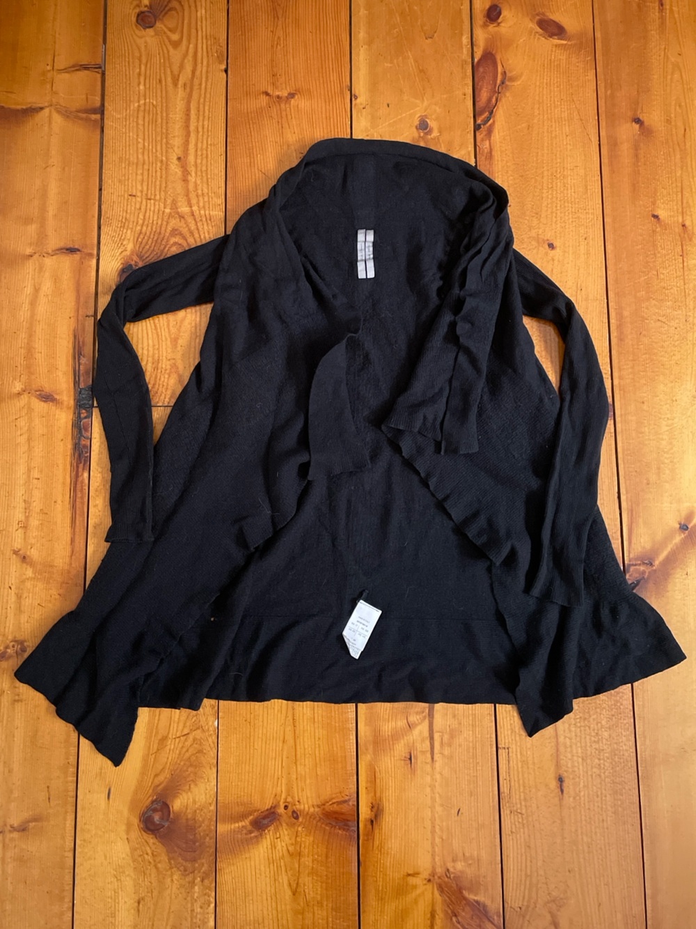 Rick Owens Sphinx FW 2015 Black Long-Sleeve Wool Women’s Cardigan AS IS